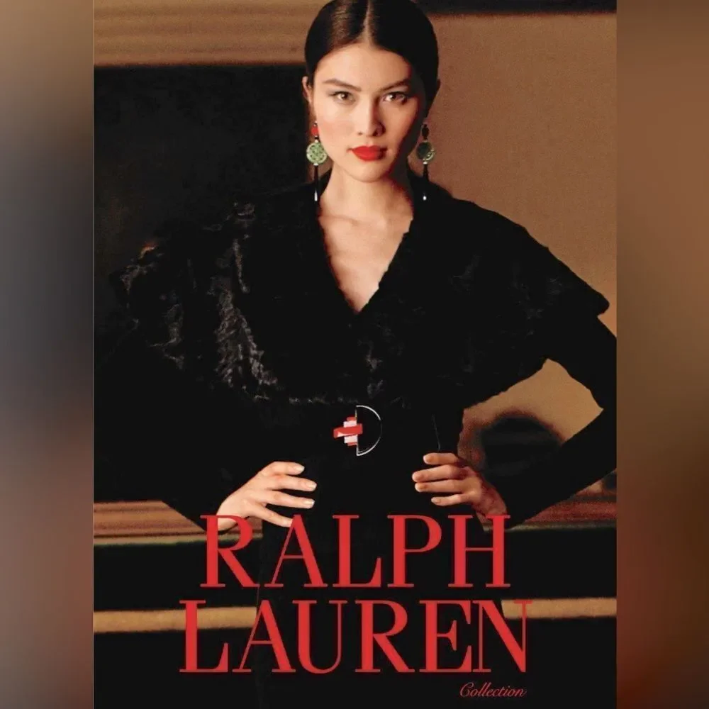 Ralph Lauren Collection Fall 2011 Black Suede Art Deco Inspired Buckle Belt